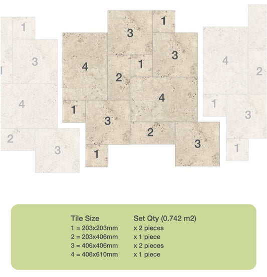 Silver Travertine Tumbled Paving Patio Cobble Tiles