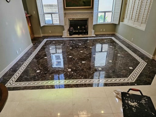 Close-up of Dark Emperador Premium Polished Marble Wall & Floor Tiles