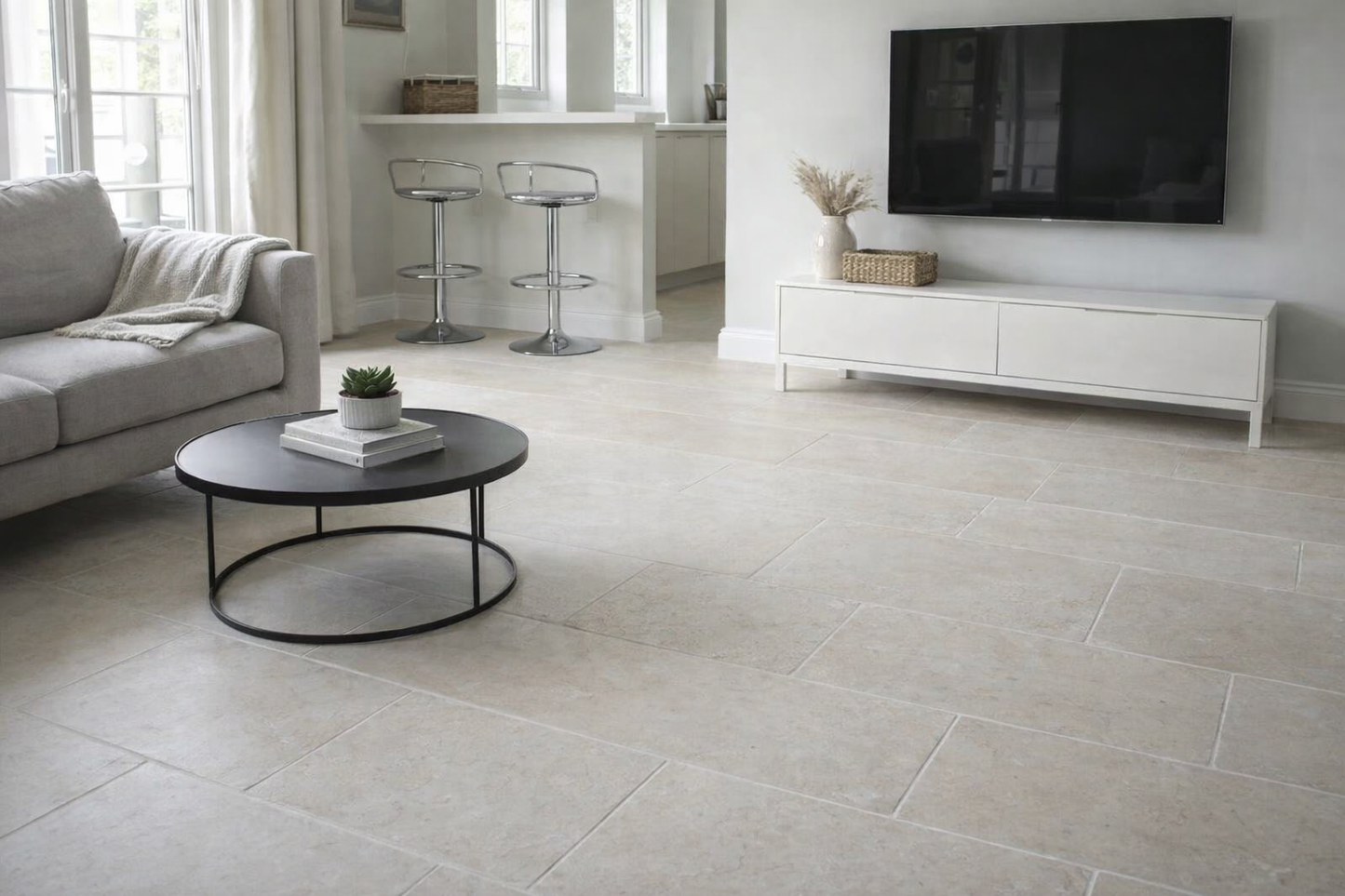 Light Galala Ivory Tumbled Limestone Wall & Floor Tiles