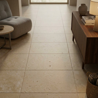Light Travertine Tumbled Unfilled Wall & Floor Tiles
