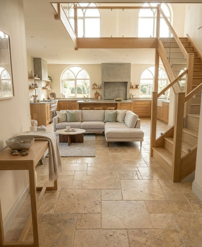 Light Travertine Tumbled Unfilled Wall & Floor Tiles