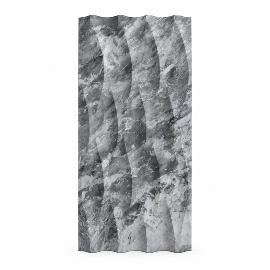 Platinum Grey Wave Marble Tile (305 mm x 610 mm): front view showing its natural marble face