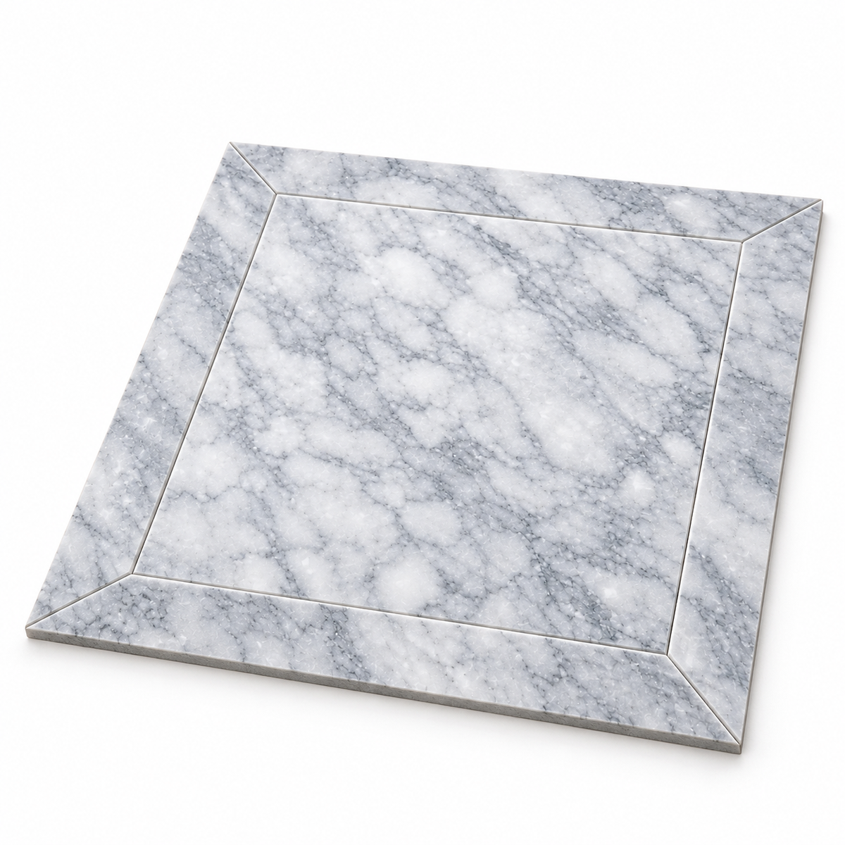 Platinum Grey Honed Marble Window Wall & Floor Tiles: angled view showing the marble face and raw sawn edges
