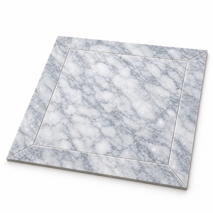 Platinum Grey Honed Marble Window Wall & Floor Tiles: angled view showing the marble face and raw sawn edges