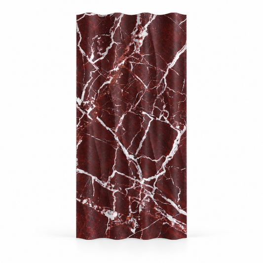 Rosso Levanto Wave Marble Tile (305 mm x 610 mm): front view showing the natural marble face