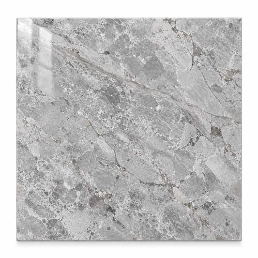 Silver Shadow Polished Marble Wall & Floor Tiles: front view showing the natural stone face