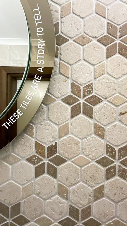 Starline Mix Travertine Tumbled Travertine Mosaic Tiles