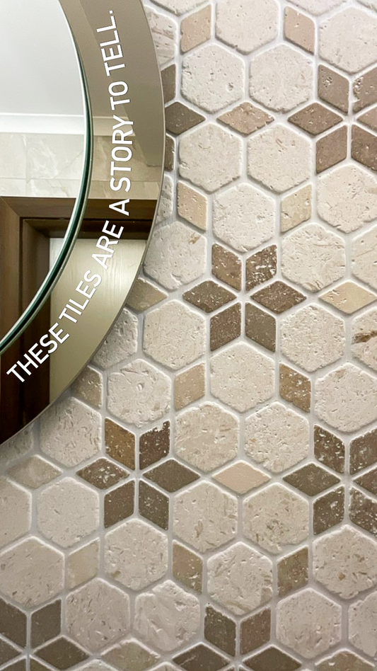 Starline Mix Travertine Tumbled Travertine Mosaic Tiles