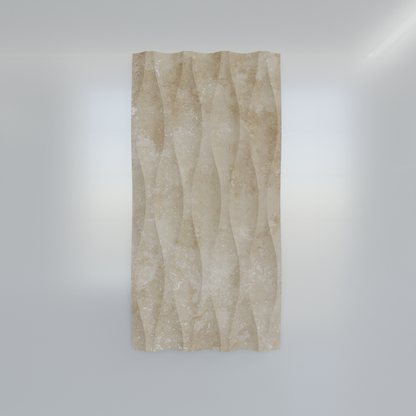 Travertine Wave Decor Natural Stone Tile (305 mm x 610 mm) UK