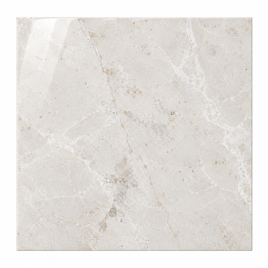 White Emperador Polished Marble Wall & Floor Tiles: front view showing the natural stone face
